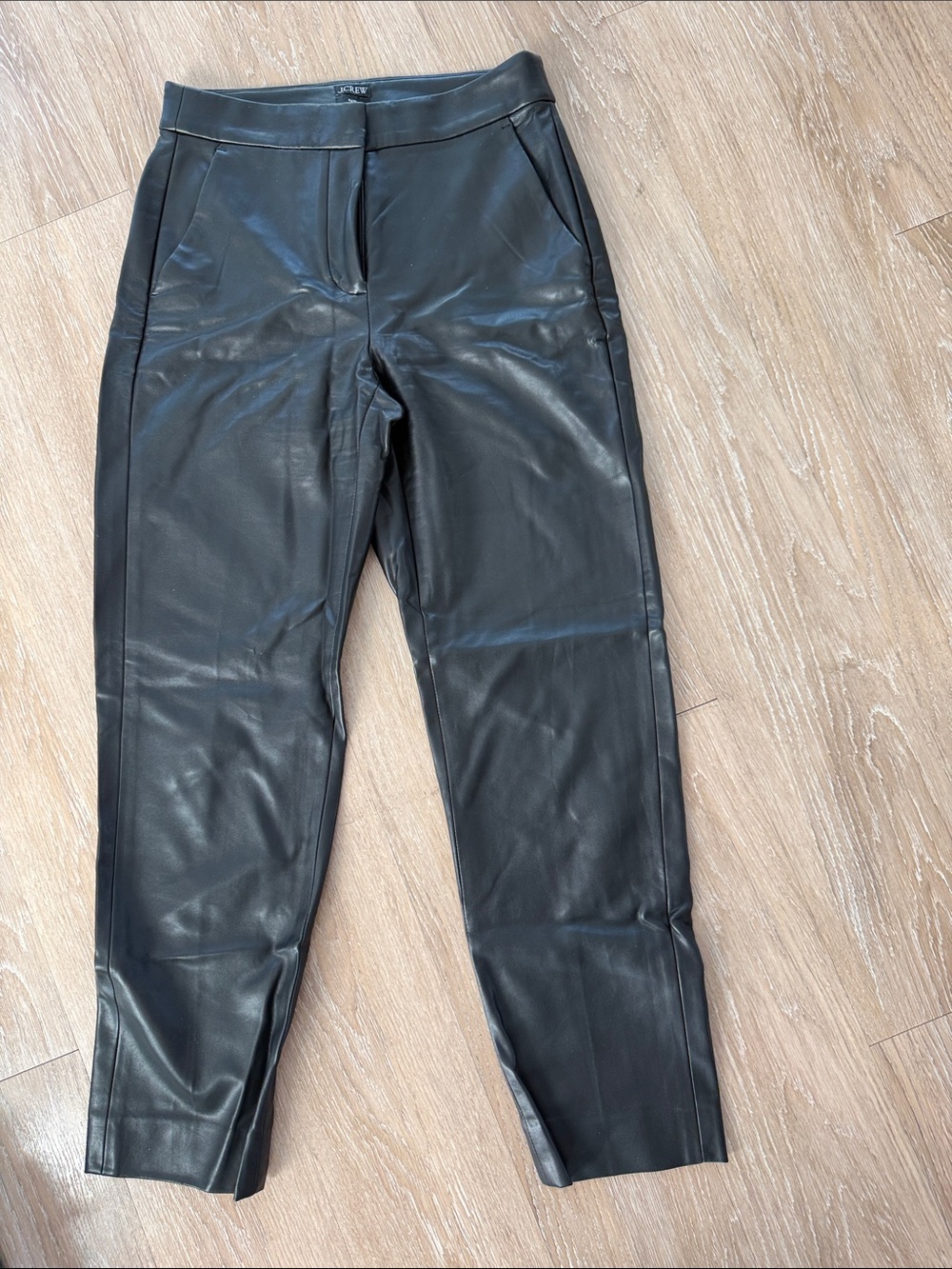 J. Crew Black Faux Leather Slim Ankle Pants